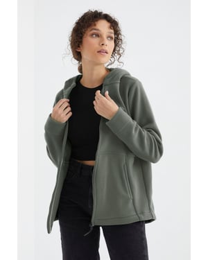 Damen Kapuzen-Zip-Sweatshirt