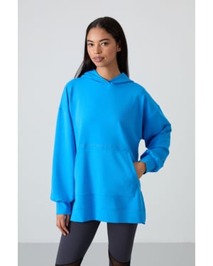 Übergroßer bedruckter Kapuzenpullover