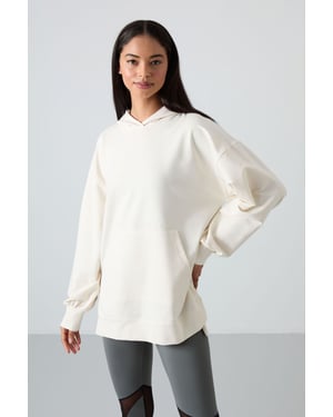 Übergroßer bedruckter Kapuzenpullover