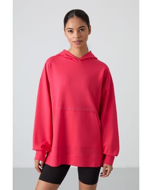 Übergroßer bedruckter Kapuzenpullover