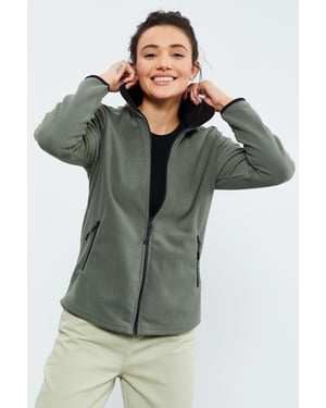 Damen Plüsch Zip-Front Sweatshirt