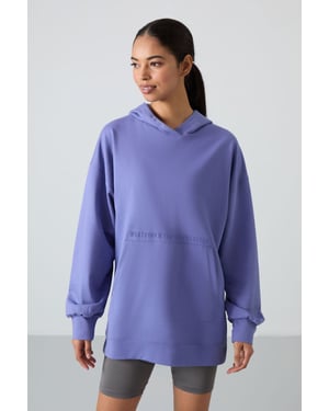 Übergroßer bedruckter Kapuzenpullover