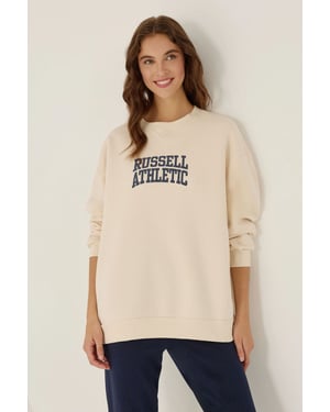 Übergroßes Bedrucktes Rundhals-Sweatshirt