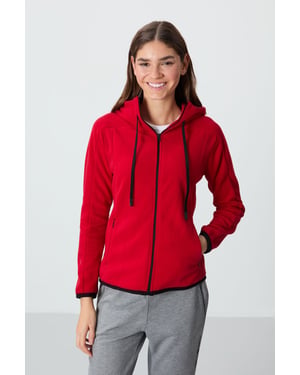 Damen Fleece Kapuzen-Sweatshirt mit Reißverschluss