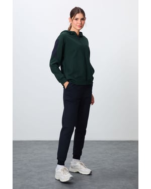 Oversized Kapuzenzip Sweatshirt und Hose Set