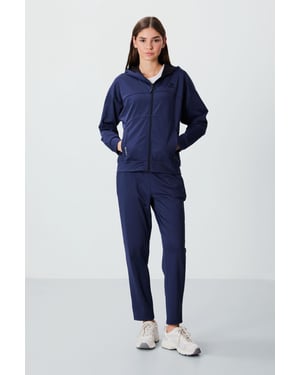 Damen Kapuzen-Zip Sweatshirt und Hose Set