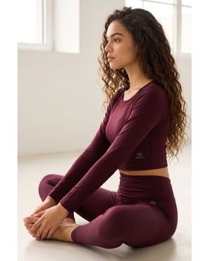 Baumwoll-Elastan-Crop-T-Shirt und Leggings-Set