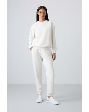 Oversized Sweatshirt und Hose mit elastischem Bund Set