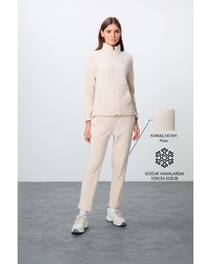 Damen-Langarm-Zipper-Trainingsanzug-Set