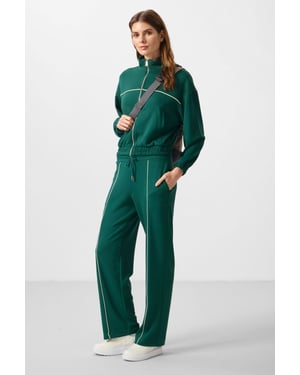 Oversized Zip-Kragen Trainingsanzug-Set