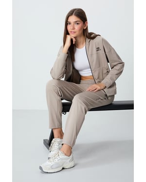 Damen Kapuzen Sweatshirt mit Reißverschluss und Hose Set