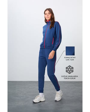Oversized Sweatshirt mit Reißverschlusskragen und Hose Set