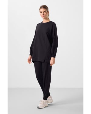 Übergroßes Fleece-Sweatshirt- und Hosen-Set