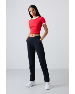Damen Fleece-Sweatpants mit geradem Bein