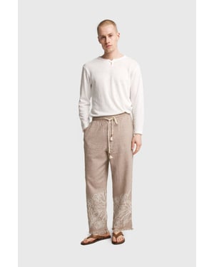 Herren Baumwollbestickte Strickweite Hosen