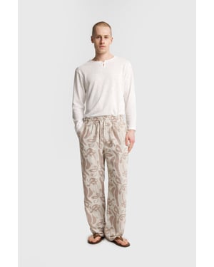 Herren Baumwoll Blumen Strickhose