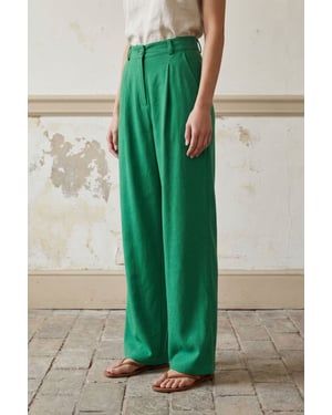 Hochtaillierte gerade Crepe-Hosen