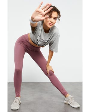 Hochtaillierte Baumwoll-Elasthan-Leggings