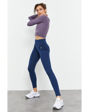 Hochtaillierte Leggings aus Baumwolle und Elasthan