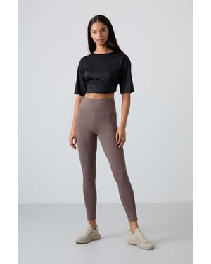 Hochgeschnittene Baumwoll-Elasthan-Leggings
