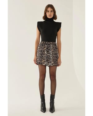 Hochtaillierte Leopardenmuster-Mini-Shorts