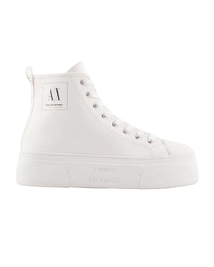 Armani Exchange - High Top Turnschuhe für Damen, Leder (Naturweiß)