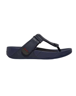 FitFlop - Sandalen für Herren, Leder, Zehentrenner, Flach (Marine)