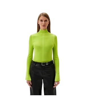 Boss - "Frescia" Pullover Top für Damen, Viskose, Anliegend, Langärmlig (Leuchtend Gelb)
