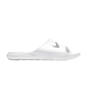 Nike - "Victori One" Swoosh Badesandale für Herren (Weiß/Schwarz)