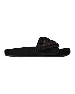 Heron Preston - Badesandale für Herren/Damen Unisex, Baumwolle, Flach (Schwarz)