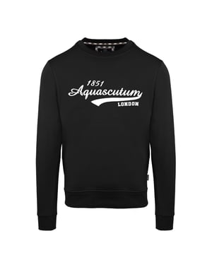Aquascutum - Sweatshirt für Herren/Damen Unisex, gerippt, Regulär, Langärmlig (Schwarz)