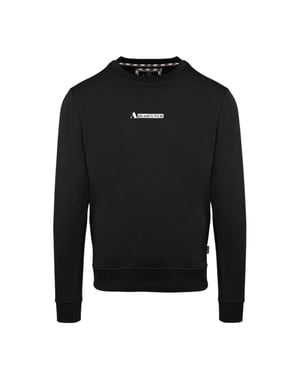 Aquascutum - Sweatshirt für Herren, Gerippter Kragen, Baumwollmischung, Regulär (Schwarz)