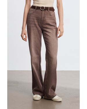 Hochtaillierte weit geschnittene Baumwoll-Jeans