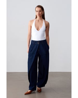 Hoch-taillierte weit geschnittene Jeans