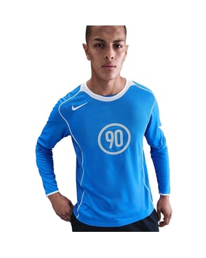Nike - "Total 90" Trikot für Herren/Damen Unisex, Dri-FIT, Langärmlig (Blau/Weiß)