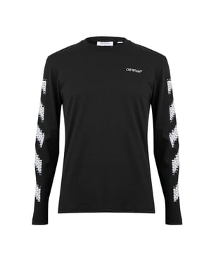 Off White - T-Shirt für Herren, Rundhalsausschnitt, Regulär (Schwarz/Weiß)