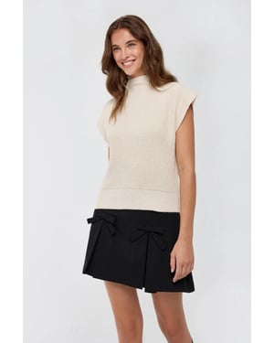 Halb-Stehkragen Strickpullover