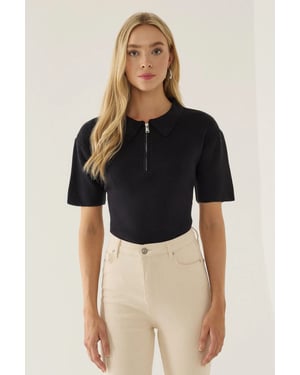 Polo-Kragensweater mit Reißverschluss