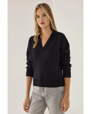 Polo-Kragen Strickpullover