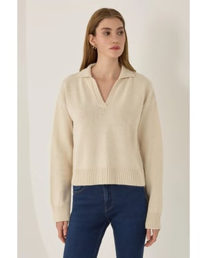 Polo-Kragen Strickpullover