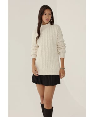 Haarknoten Strickpullover