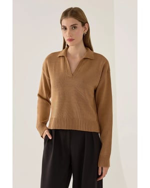 Polo-Kragen Strickpullover