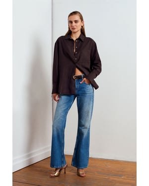 Tiefe Taille Schlagjeans