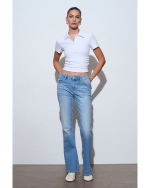 Low-Waist Bootcut-Jeans aus Denim