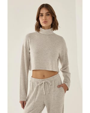 Strukturierter Turtleneck-Crop-Pullover