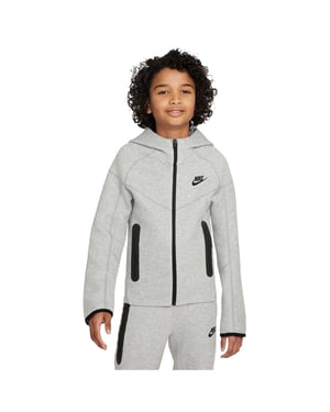 Nike - Hoodie mit durchgehendem Reißverschluss für Kinder, Fleece (Grau/Schwarz)