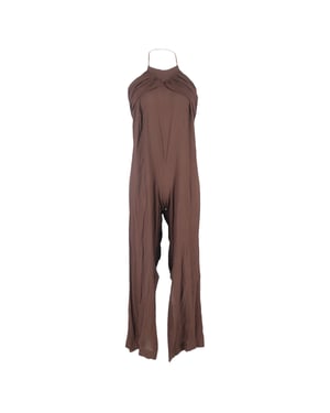 Jacquemus Neckholder-Jumpsuit mit offenem Rücken aus brauner Viskose