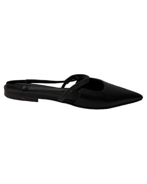 Brunello Cucinelli Verziertes Cutout Slingback Ballerinas aus schwarzem Leder