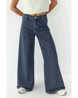 Hohe Taille Weite Beinen Jeans