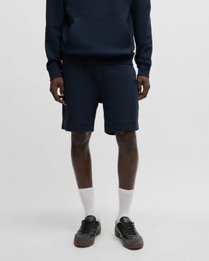 BOSS Orange Sewalk Herren Baumwoll-Terry Shorts mit Logo-Patch